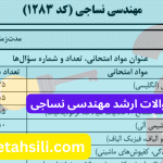 سوالات و کلید سوالات ارشد نساجی