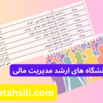 ظرفیت پذیرش و دانشگاه های ارشد مدیریت مالی
