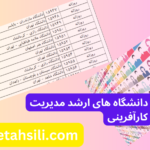 ظرفیت پذیرش و دانشگاه های ارشد مدیریت کارآفرینی