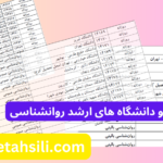 ظرفیت پذیرش و دانشگاه های ارشد روانشناسی