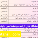 ظرفیت پذیرش و دانشگاه های ارشد روانشناسی بالینی