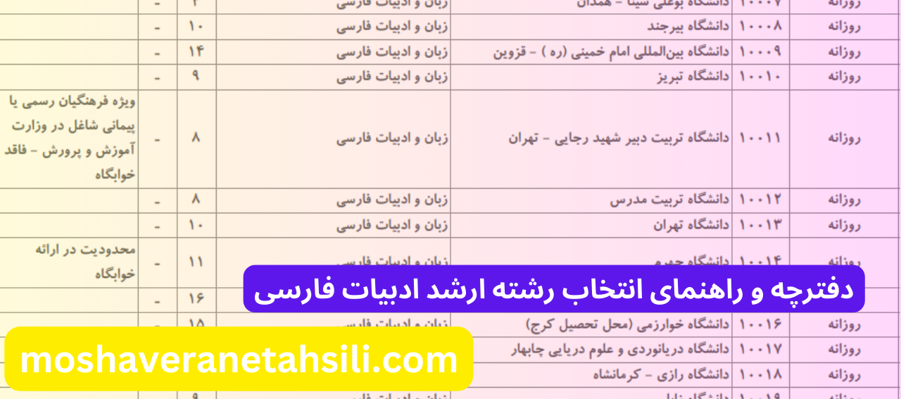 راهنمای انتخاب رشته ارشد ادبیات فارسی