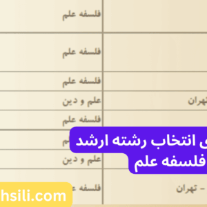 دفترچه و راهنمای انتخاب رشته ارشد تاریخ و فلسفه علم