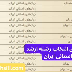 دفترچه و راهنمای انتخاب رشته ارشد زبان های باستانی ایران