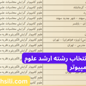 دفترچه و راهنمای انتخاب رشته ارشد علوم کامپیوتر